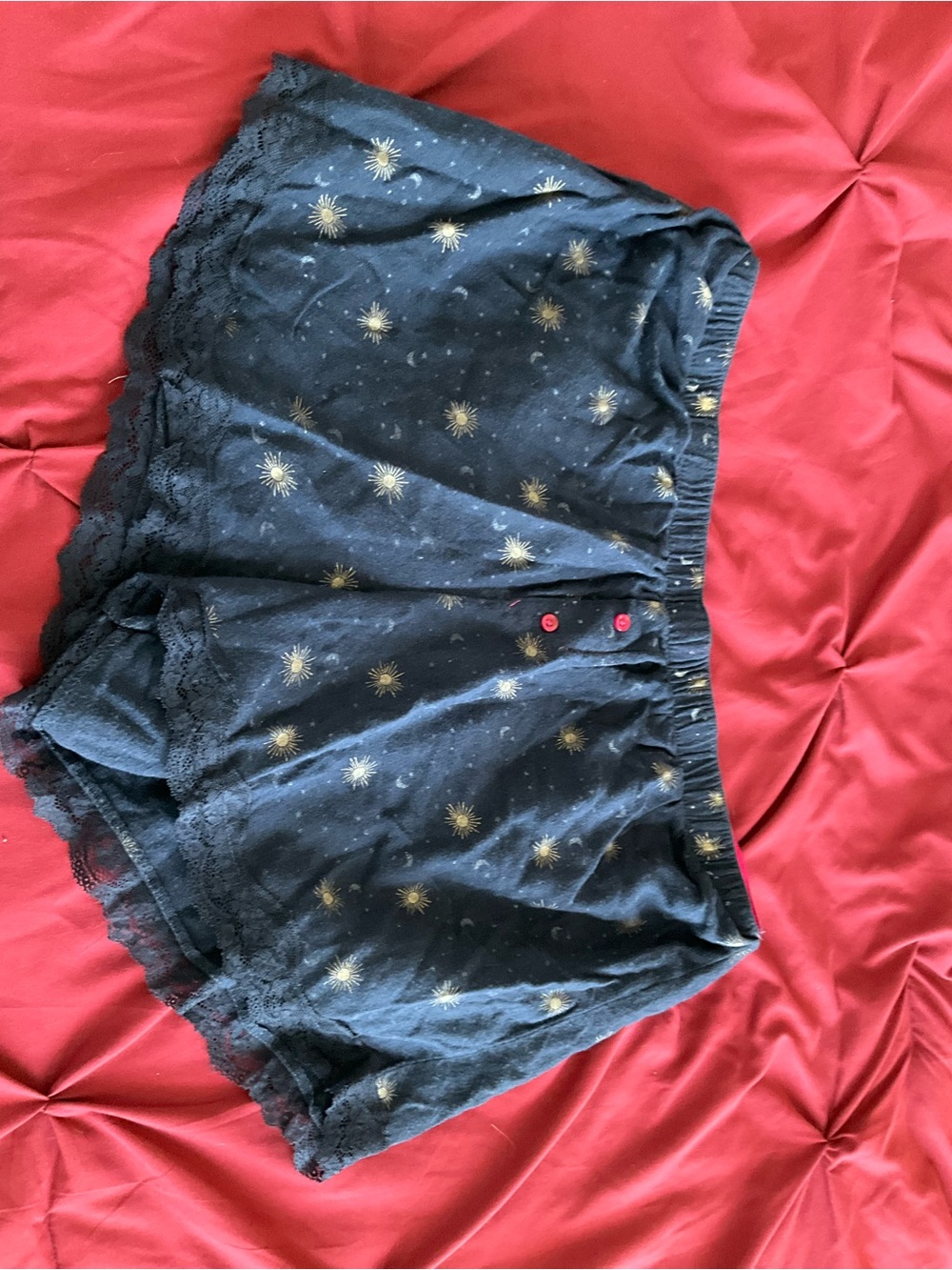 Maurices Navy Blue Sleep Shorts with Gold Star Print